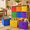 Bright Colors-10.5''x10.5''x11''-12, variant on Bright Colors 14''x10''x8'' 6 Cube Fabric Storage Organizer Bins