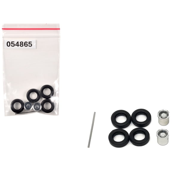 Rear Low Profile Wheelset Chrome 1/87 HO Plastic Model by Promotex