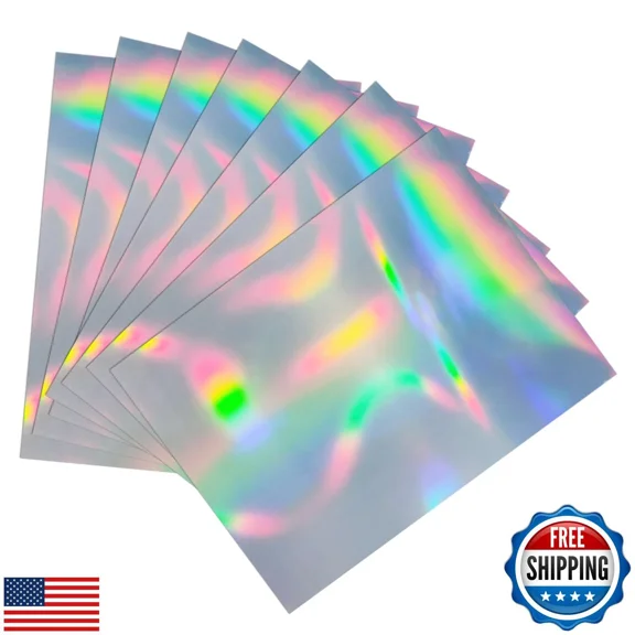 RHEA- Yeachlaing Printable Holographic Silver Sticker Paper, Laser And Inkjet Print