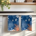 thumbnail image 7 of Orange Navy Blue Coral Kitchen Towels Set of 2, Summer Beach Coastal Ocean Starfish Absorbent Dish Towels for Kitchen, Microfiber Hand Towel, Quick Drying Tea Towel for Cleaning Decorative Dishcloths, 7 of 7