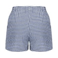 thumbnail image 4 of Womens Boxer Shorts Casual Summer Pajama Lounge Sleep Pj Gingham Plaid Shorts Y2K Beach Bottoms Dark Blue 2XL, 4 of 4