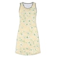 thumbnail image 3 of AUNVITO Women's Nightgown Round Neck Sleeveless with All-over Print and Pocket Casual and Fashionable Sleepwear, 3 of 7