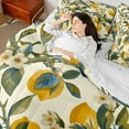 thumbnail image 4 of Castle Fairy Teens Adults Tropical Yellow Lemon Bedding Comforter Set 7pcs,Animal Birds Queen Bedding Sets Super Cozy,Vintage Floral Fruit Queen Sheet Sets,Breathable Home Decor,Reversible, 4 of 8