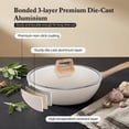 thumbnail image 2 of RUIE 12-Piece Pots and Pans Set, Ceramic Nonstick Cookware Set with Steamer and Utensils, Induction Compatible, Cream White, 2 of 8