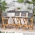 thumbnail image 3 of Christopher Knight Home Polaris Acacia Wood Outdoor Folding Barstools (Set of 4) by  Dark Gray Finish + Brown, 3 of 5