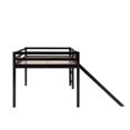 thumbnail image 5 of Loft Bed with Slide and Ladder for Boys and Girls, Full Size Wood Loft Bed Frame with High Safety Guard Rails, Multifunctional Design Wooden Bed Frame with Headboard and Footboard for Bedroom Dorm, 5 of 7