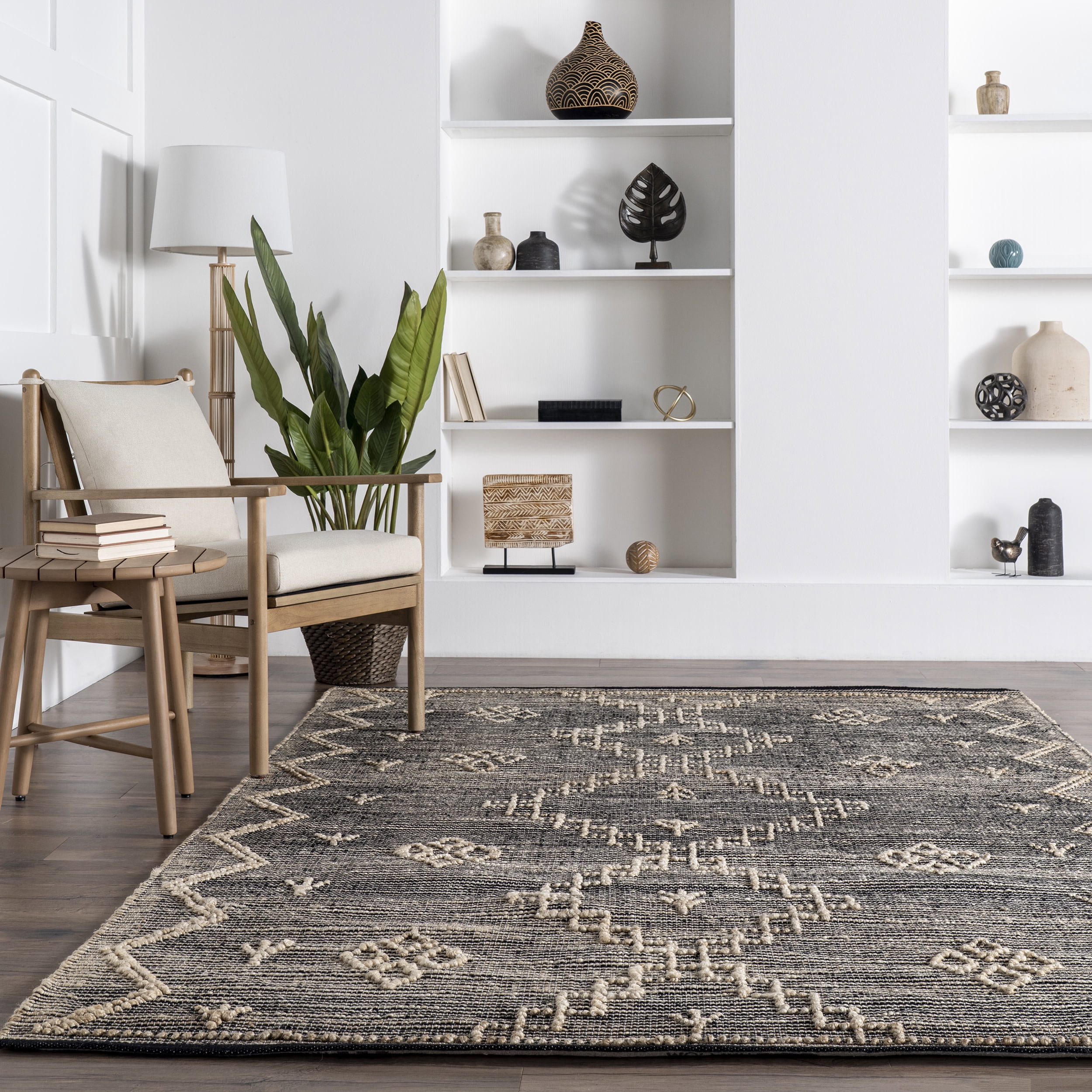 nuLOOM Julianne Handmade High-Low Jute Moroccan Area Rug, 7' 6" x 9' 6", Beige