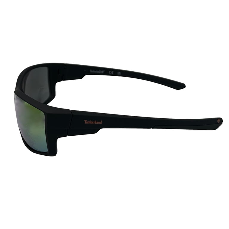 Timberland Sunglass Mens Matte Black Rectangle Plastic Mirror Lens
