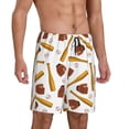 thumbnail image 2 of Balery Baseball Sport Pantalones cortos de pijama de punto de algodón para hombre con cinturilla y bolsillos-Large, 2 of 6