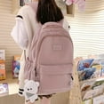thumbnail image 2 of HEGZA Mochila universitaria de Alta Capacidad para Mujer, Mochila para Ordenr portátil para Mujer, Mochila de Viaje para Chica Bonita, Bonita, Negra, sin muñeca de Oso, 2 of 4
