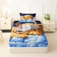 thumbnail image 4 of Homewish Lovely Golden Retriever Twin Sheets,Cartoon Dog Bedding,White Clouds Decor,3 Pieces,1 Fitted Sheet and 1 Pillowcase, 4 of 6