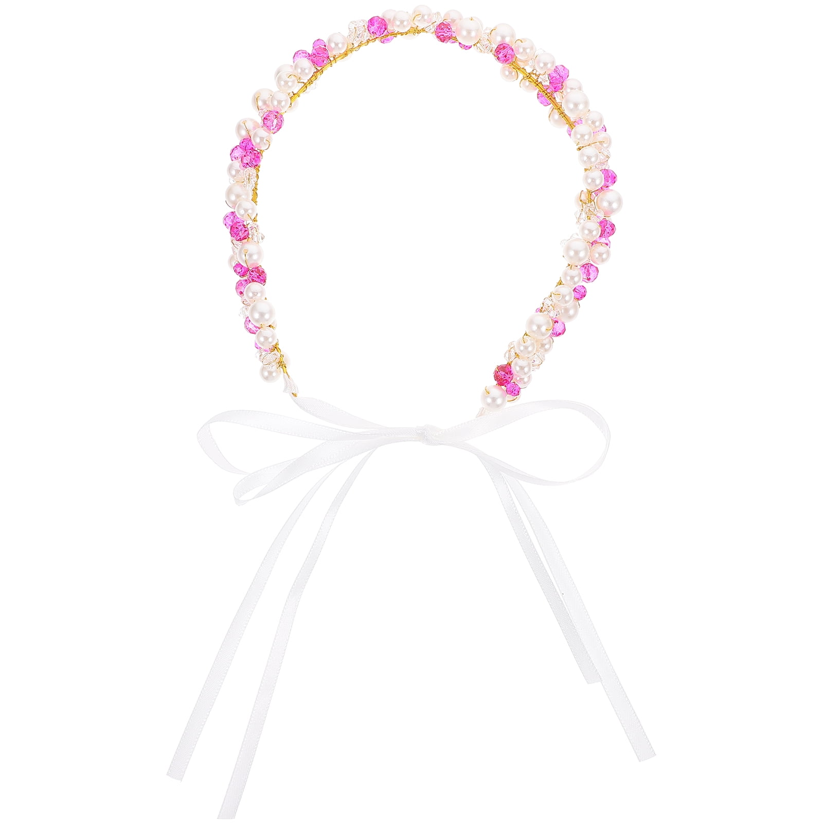 MOLOCH Diadema De Corazón Rosa Para Mujer, Diadema De Corazón Con Cuentas De Amor, Diadema De