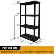 Hyper Tough Garage Shelving Unit Heavy Duty 4-Tier 57H x 14D x 30W 2-Pack Black-400 lb Total Capacity