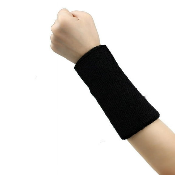 GARENAS Sweat Band Sweatband Wristband Arm Band Basketball Tennis Gym Yoga BK(Black)