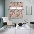 thumbnail image 4 of Vintage Red Floral Kitchen Curtains Sets for Windows 24 Inch Length, Farmhouse Birds Botanical Rod Pocket Window Treatments Tier Curtains and Valances Set for Bedroom/Bathroom, 4 of 8