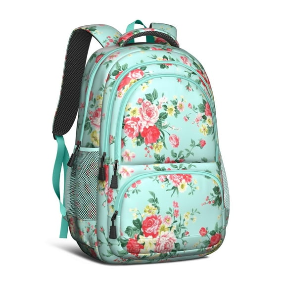 Pioneer Flower Backpack for School,Cute School Bag,Schoolbag with Adjustable Shoulder Straps & Padded Back,16.9 Inch
