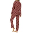 thumbnail image 4 of Charella Flannel Pajamas for Women Button Front Shirt and Pant Sleepwear Loungewear Set Red,6, 4 of 6