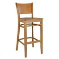 thumbnail image 3 of Home Square Solid Wood Bar Stool in Cherry with Seat - Set of 2, 3 of 3