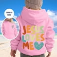 thumbnail image 2 of MIASHUI Chandail à Capuchon pour Filles, Hauts, Imprimé Alphabet pour Enfants, à Manches Longues, Rose, 3-4 Ans, 2 of 5