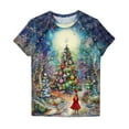 thumbnail image 4 of Women's Christmas Sweatshirts Christmas Meteor Graphic Tee Shirts Relaxed Fit Tops Short Sleeve Pullover Sweater Blouse Trendy 2025 Summer Blouses, 4 of 4