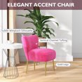 thumbnail image 4 of HOMCOM Chaise d'Appoint Sans Accoudoirs avec Pieds Dorés Dossier Capitonné pour Chambre, 4 of 10