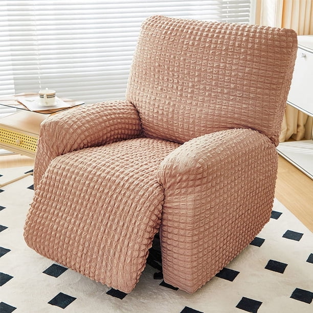 Nvzi Funda de sofá Fundas de sofá 1 plaza Funda de sillón reclinable beige oscuro para sofá de sala de estar Fácil ajuste Lavable Muebles Protector de sofá