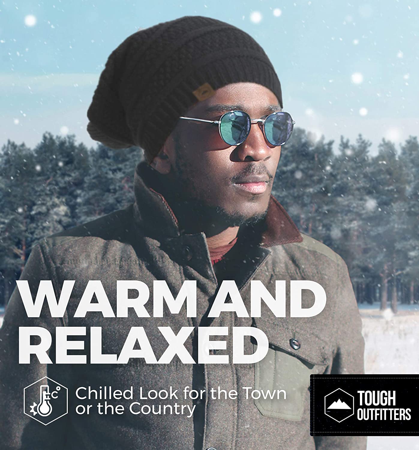 Slouchy Winter Beanie Knit Hats for Men 