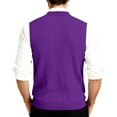 thumbnail image 4 of Men's Sweater Vest Solid Color V Neck Button Down Sleeveless Cardigan Vest, 4 of 7