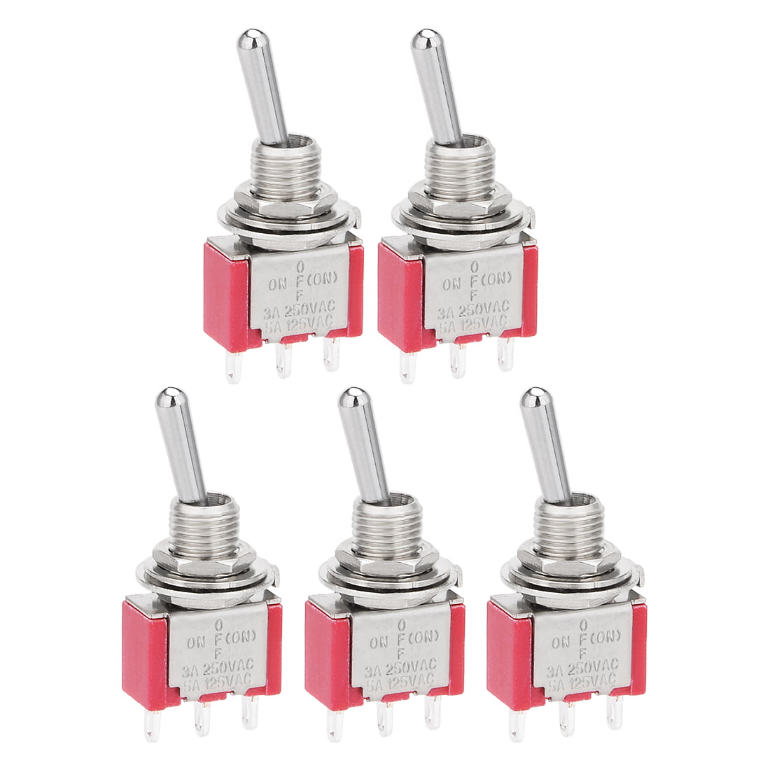 ON 5PCS waterproof Momentary Mini Toggle Switch ON -OFF- 3 pin 3A 250V 5A 125V 