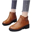 thumbnail image 3 of NOKIO Women'S Vintage Ankle Boots With Side Zippers Minimalist Side Zipper Boots For Women Ankle Boots Short Boots Single Shoes For Ladies Casual Shoes Women'S Sophisticated Suede Ankle Booties, 3 of 5