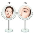 thumbnail image 3 of Snowflakes 1X / 15X Magnifying Makeup Mirror with Stand - 7 Inch Tabletop Vanity Mirror for Bathroom or Bedroom with 360° Rotation., 3 of 6