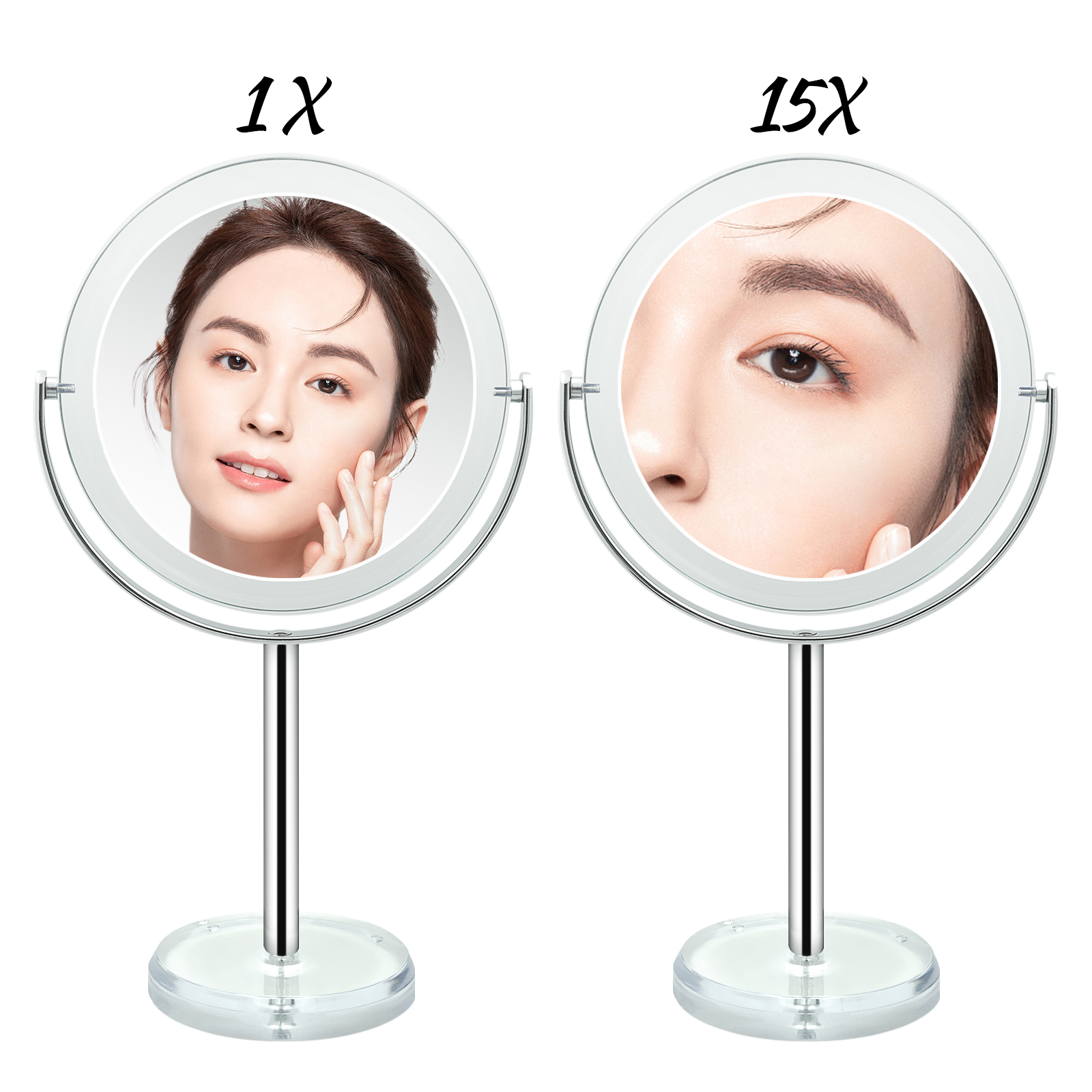 Snowflakes 1X/15X Magnifying Makeup Mirror with Stand photo 3