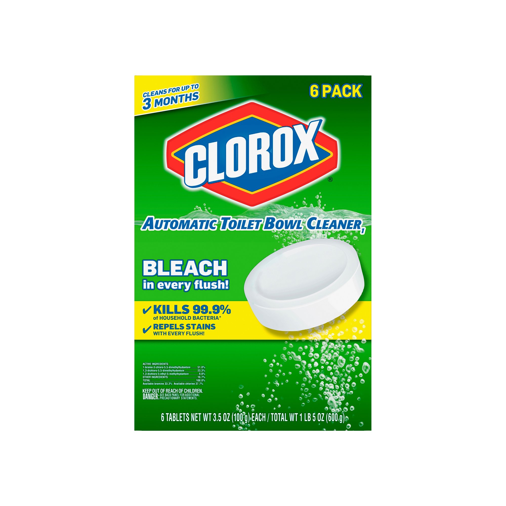 Branded Clorox Automatic Toilet Bowl Cleaner Tablets with Bleach 6