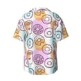 thumbnail image 4 of Goofa Donuts and Coffee Printed Men's Casual Short-sleeved Shirt,Lightweight Breathable Button-down,Summer Casual men's top,Versatile Fashion shirt-Large, 4 of 7