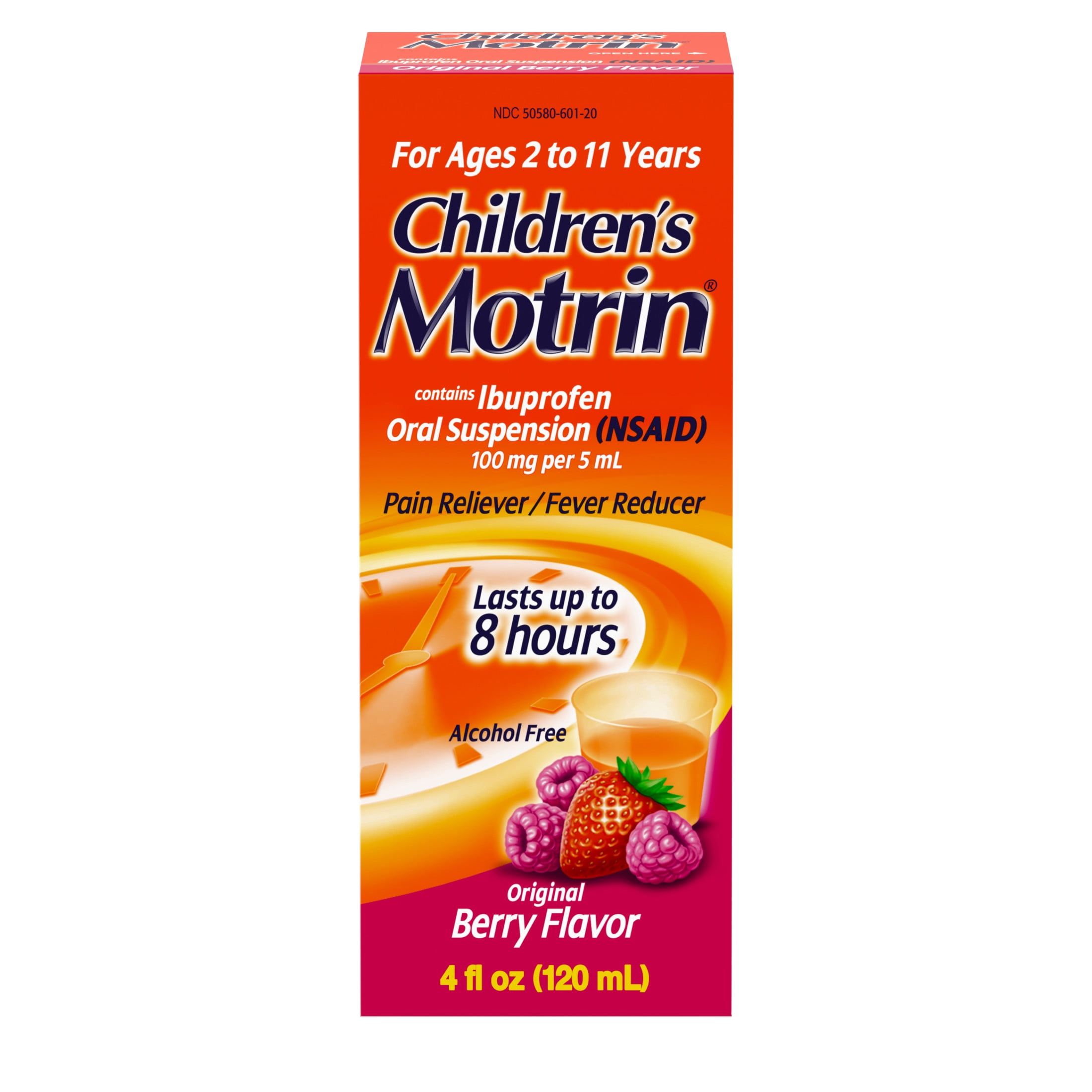 (3 pack) Children's Motrin Ibuprofen Kids Medicine, Berry Flavored, 4 fl. oz