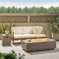 thumbnail image 2 of Sydney Outdoor 3 Seater Acacia Wood Sofa Set with Rectangular Fire Table and Tank Holder, 2 of 14
