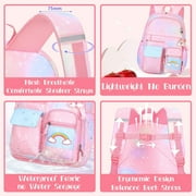 Ficcug School Bag Backpacks for Girls,Shoulder Children School Bookbags for Kids,Primary School Season Gift,Pink