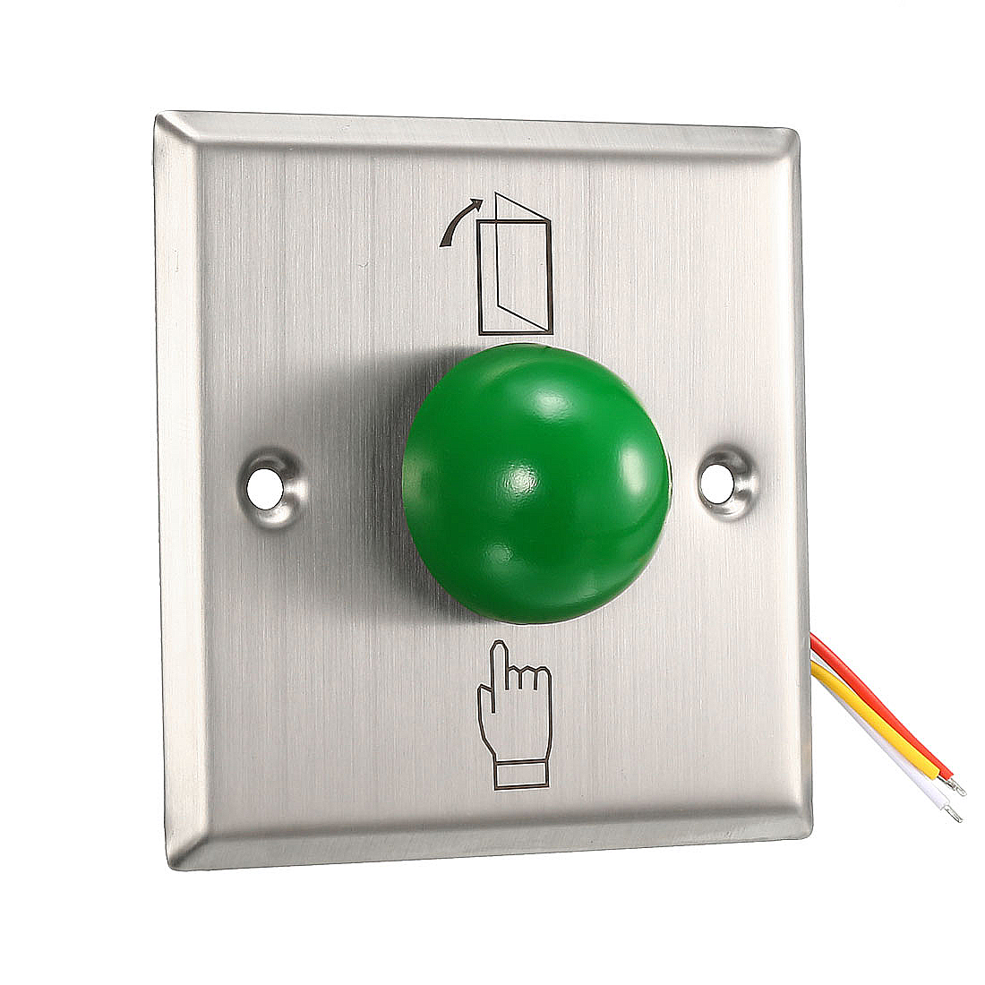 12V Door Release Button Push to Exit Auto Reset Green Sphere Button