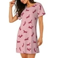 thumbnail image 2 of Rateoe Dachshund Dog Puppy Print Women’s Nightdress – Cozy Cotton Short-sleeved Sleep Shirt, Loose-Fit Sleepwear, Perfect for Relaxing and Sleeping, 2 of 6