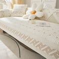 thumbnail image 1 of Nvzi Cotton Quilted Embroidery Sectional Couch Cover Furniture Protector Cover-35.4*62.9inch,White, 1 of 5