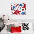 thumbnail image 5 of Shiartex 4th of July Framed Canvas Wall Art for Room Freedom Patriotic Stars Wall Decor, Firework Red White and Blue Independence Day Aesthetic Paintings for Kitchen 20x16in, 5 of 6