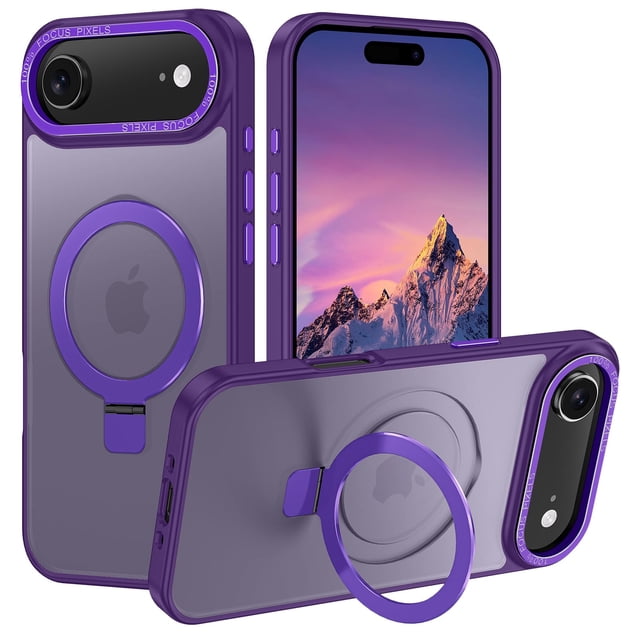 Funda Casehas para iPhone Air de 6.5" con Soporte Magnético y Antichoque Morada