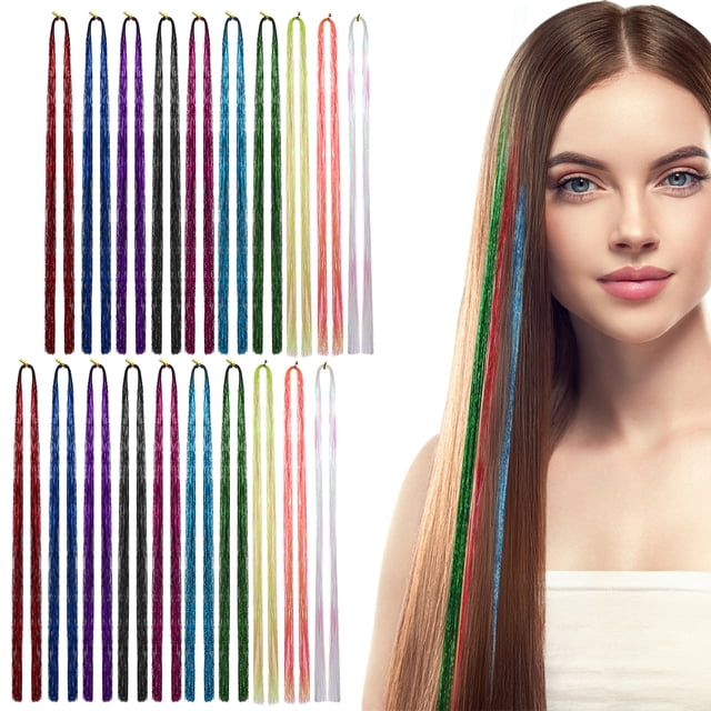 Hair Strings 20Pcs Colorful Hair Wrap String Synthetic Fibre Braiding For Women Girls