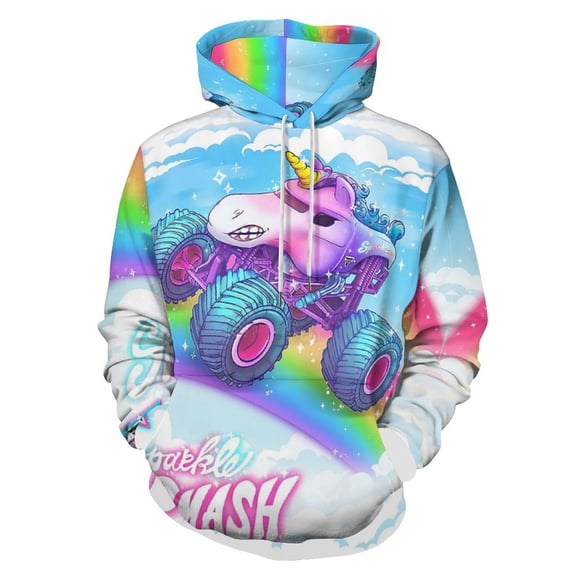 Sparkle Smash Trucks Casual Hoodie Jacket Hooded Long Sleeves Sweatshirt Pullover Sweaters Women Men