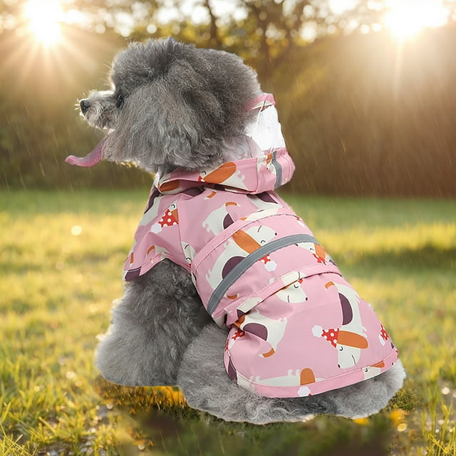 Imperméable pour Animaux de Compagnie, Grand et Petit Chien, Imperméable à Rayures Réfléchissantes, Motif Animal de Dessin Animé, Activités Extérieures, Imperméable, Anxiété chez les Chiens, Gilet Lifeguard, Veste Apaisante, Costume Griffonnage pour Chiens