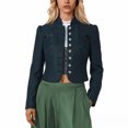 thumbnail image 2 of RFQWOVSR Womens Slim Short Double Button Long Sleeve Jacket Casual Fashion Coat XXL, 2 of 6