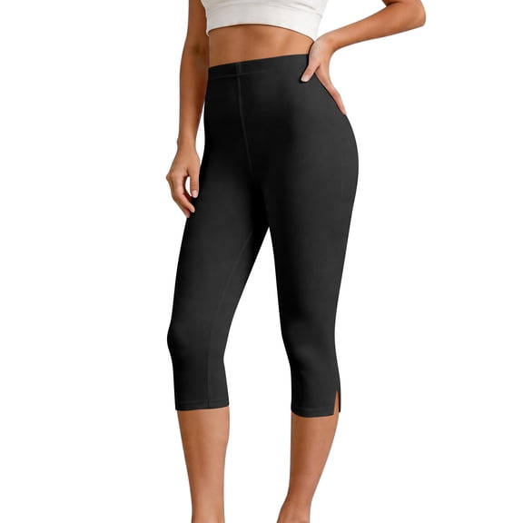High Waisted Leggings for Women No See Through Tummy Control Cycling Workout Yoga Pants with Pockets Plus Capris Running Pants Black 2XL