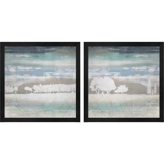 Great Art Now From the Earth by Louis Duncan-He, 2 Piece Framed Art Set Each 13"W x 13"H