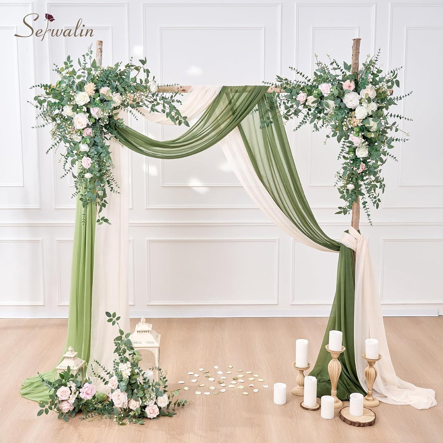 Januofit 100 Pcs Mixed Artificial Eucalyptus Stems,Babys Breath Artificial Flowers Bulk with Faux Eucalyptus Leaves Greenery Stems for Wedding DIY Bouquets Floral Arrangement Home Decor