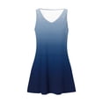 thumbnail image 6 of Summer Dresses for Women 2025, Women's Summer Fashion Printing Pocket Sleeveless V-Neck Dress(Blue,S), 6 of 7